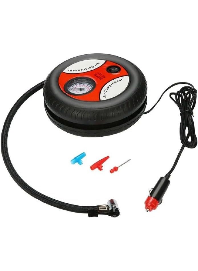 منفاخ اطارات كهربائي بضاغط هواء صغير ومحمول بجهد 12 فولت، مضخة نفخ ديجيتال اوتوماتيكية للسيارة والموتوسيكلات والكرات  المواد (المعادن والبلاستيك) - Image 3